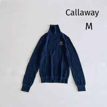 캘러웨이 M 터틀넥 긴팔 니트 스웨터 네이비 하이넥