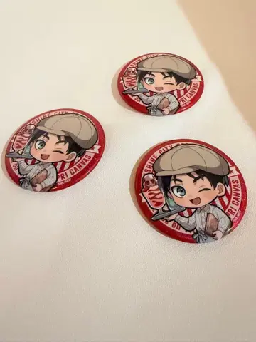 진격의 거인 프린스 호텔 콜라보 레스토랑 엘렌 캔뱃지 3점