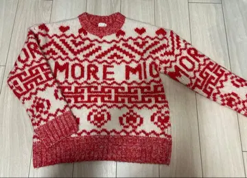 H&M AMORE MIO 니트 스웨터 빨간색과 화이트