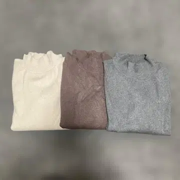 GLOBAL WORK 긴팔 니트 L 화이트 브라운 그레이 3점