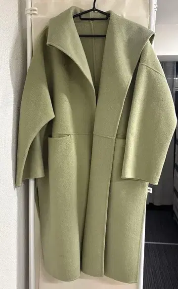 Mille owen 라이트 그린 울 코트