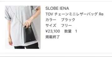 SLOBE IENA TOV 체인 미니 가죽 백 블랙