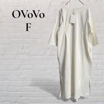 [ OVoVo ] [ F ] 롱 원피스 반팔 택 포함 새상품급 코튼 슬릿