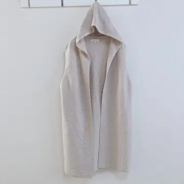 플라스테 후드 부착 베스트 베스트 미들~롱 기장 베이지 M