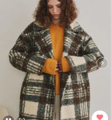 유니티지 빅 체크 더블 코트