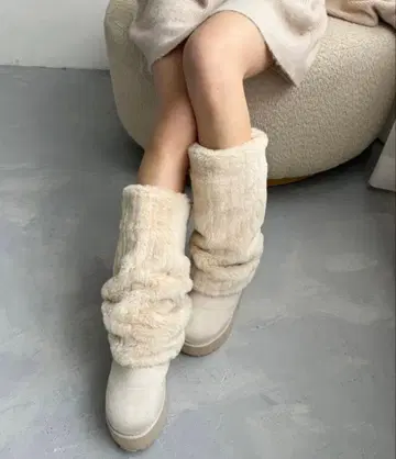 2way 페이크 무스탕 롱 부츠