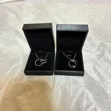 [ 하자품 ] Pour toujours. 페어 목걸이 2연 반지 실버