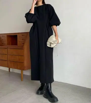 CAPRICIEUX LE'MAGE 개더 포켓 원피스 PS 사이즈