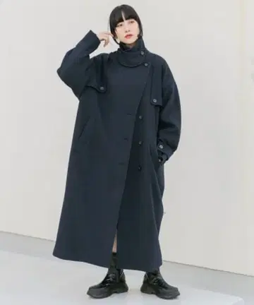 KBF 코쿤 롱 코트 블랙 38