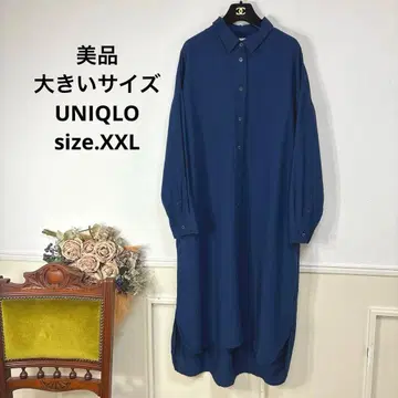 33 새상품급 빅 사이즈 UNIQLO 인디고 원피스 15호