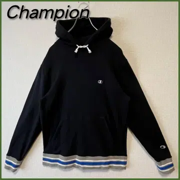 [ 고품질 ] Champion 원포인트 로고 보더 리브 풀오버 후드티