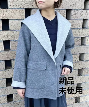 [새상품] COMME CA ISM 세일러 카라 리버 코트 그레이