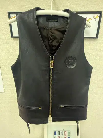 HYSTERIC GLAMOUR 블랙 가죽 베스트