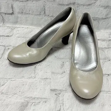 fit fit 가죽 펌프스 펄 가죽 소가죽 셔링 23.5cm