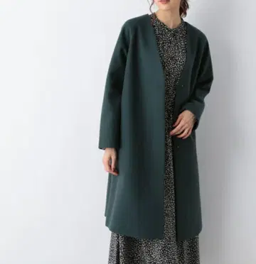 GLOBAL WORK 경쾌한 스트레치 노카라 코트 L