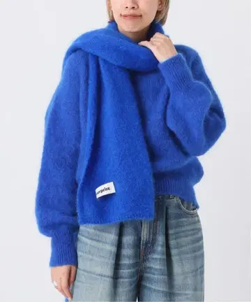 [ 서프라이즈 ] 모헤어 믹스 머플러 블루