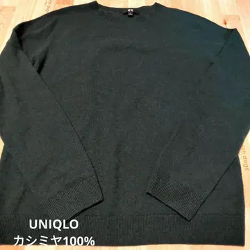 UNIQLO 다크 그린 캐시미어 100% 새상품급 니트 M
