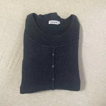 LEPSIM 다크 그레이 리브 니트 F