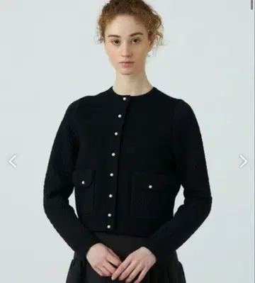 tomorrowland 울코튼 펄 콤비 크루넥 가디건