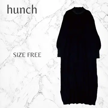 한치 모드 맨투맨라이크 볼륨 소매 니트 원피스 프리