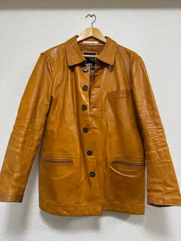 DENHAM 브라운 가죽 자켓