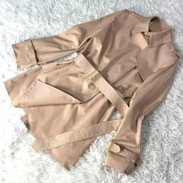 내추럴 뷰티 스타일 트렌치코트 [11] 핑크 베이지 벨트 포함