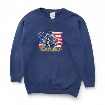 USA 구제 의류 래브라도 리트리버 성조기 맨투맨 트레이닝복 자수