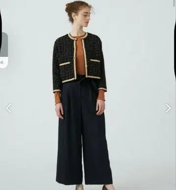 니트 콤비 트위드 크루넥 자켓 BALLSEY