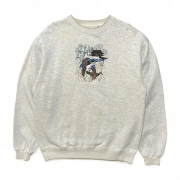 USA 구제 의류 00S 카모 덕 맨투맨 트레이닝복 자수 애니멀 그레이