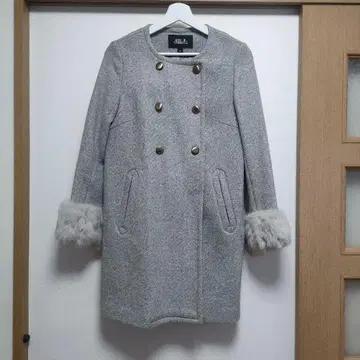 질스튜어트 그레이 더블 브레스트 롱 코트