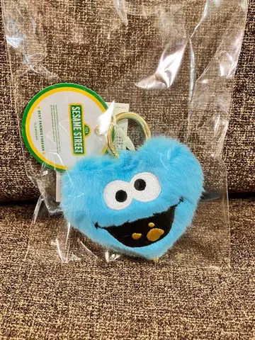 플라워링 쿠키 몬스터 키 낚시릴 하트 참 키링