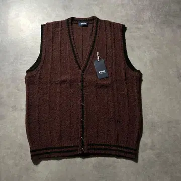 빈티지 심플 케이블 브라운 디자인 니트 베스트