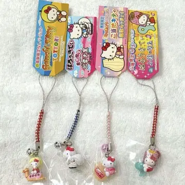 지역 한정 스트랩 헬로키티 4개 세트 묶음 판매 돗토리 시마네 산인