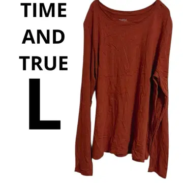 TIME AND TRUE [ L ] 오렌지 긴팔T셔츠 심플
