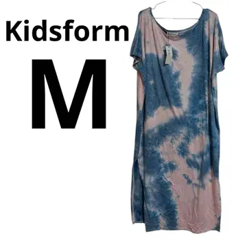 택 포함 Kidsform [ M ] 타이다이 반팔 롱 원피스 화려함
