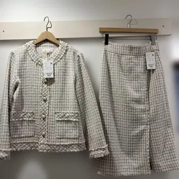 ROPE PICNIC 베이지 x 화이트 계열 트위드 셋업 L 사이즈