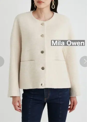 Mila Owen [미사용] 노카라 코쿤 금장 버튼 블레이저 골드 버튼