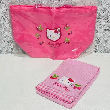 헬로키티 1999 딸기 토트백 페이스타월 미사용