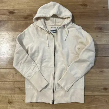 St-malo 후드 부착 후드티 더블 지퍼 아이보리