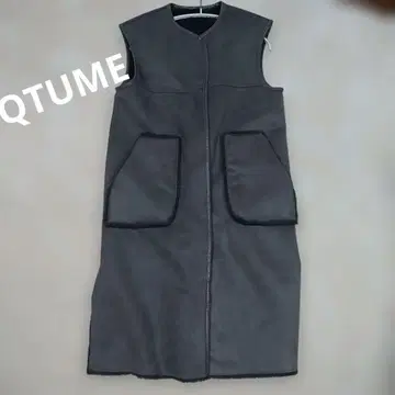 QTUME 리버서블 페이크 무스탕/에코퍼 롱베스트