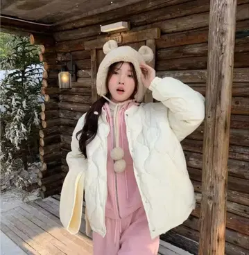 크림색 퀼팅 자켓 프리 사이즈