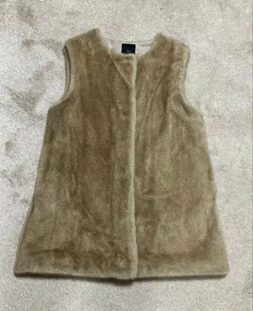 Ships 베이지 퍼 베스트 사이즈 38