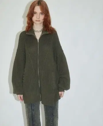 viavanda 더블 지퍼 니트 가디건