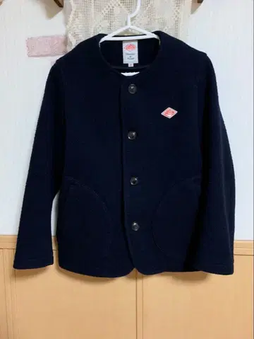 단톤 울 모사 노카라 자켓 코트 네이비 36