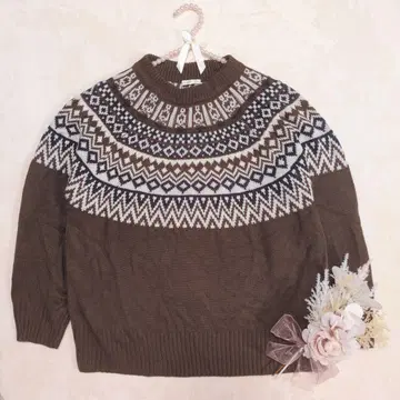 [테라 웨어 에무] 브라운 니트 (L) / 캐주얼 내추럴 따뜻함