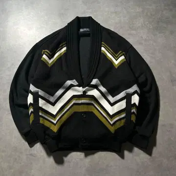 빈티지 기하학 무늬 멀티 컬러 디자인 니트 가디건