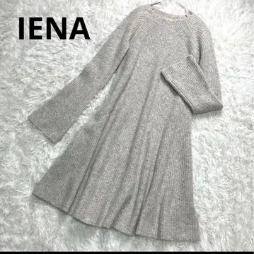 이에나 IENA 실크 울 혼방 리브 니트 원피스 A라인 플레어 F