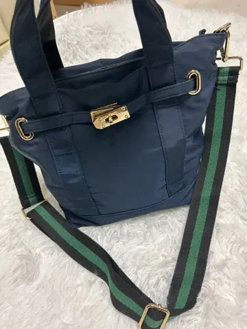 SHIPS 나일론 2WAY 숄더 토트백 네이비