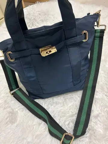 SHIPS 나일론 2WAY 숄더 토트백 네이비