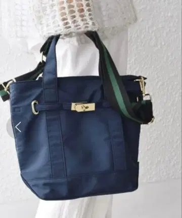 SHIPS 나일론 2WAY 숄더 토트백 네이비 파티션